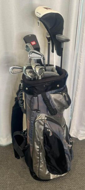 Wilson Fat Shaft Mens Club Set / Acuity Cart Bag - Right Handed