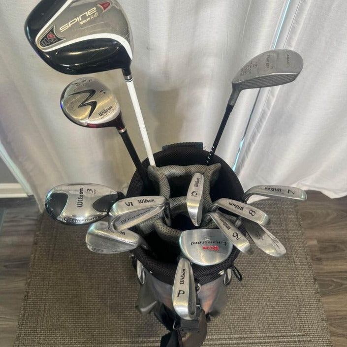 Wilson Fat Shaft Mens Club Set / Acuity Cart Bag - Right Handed